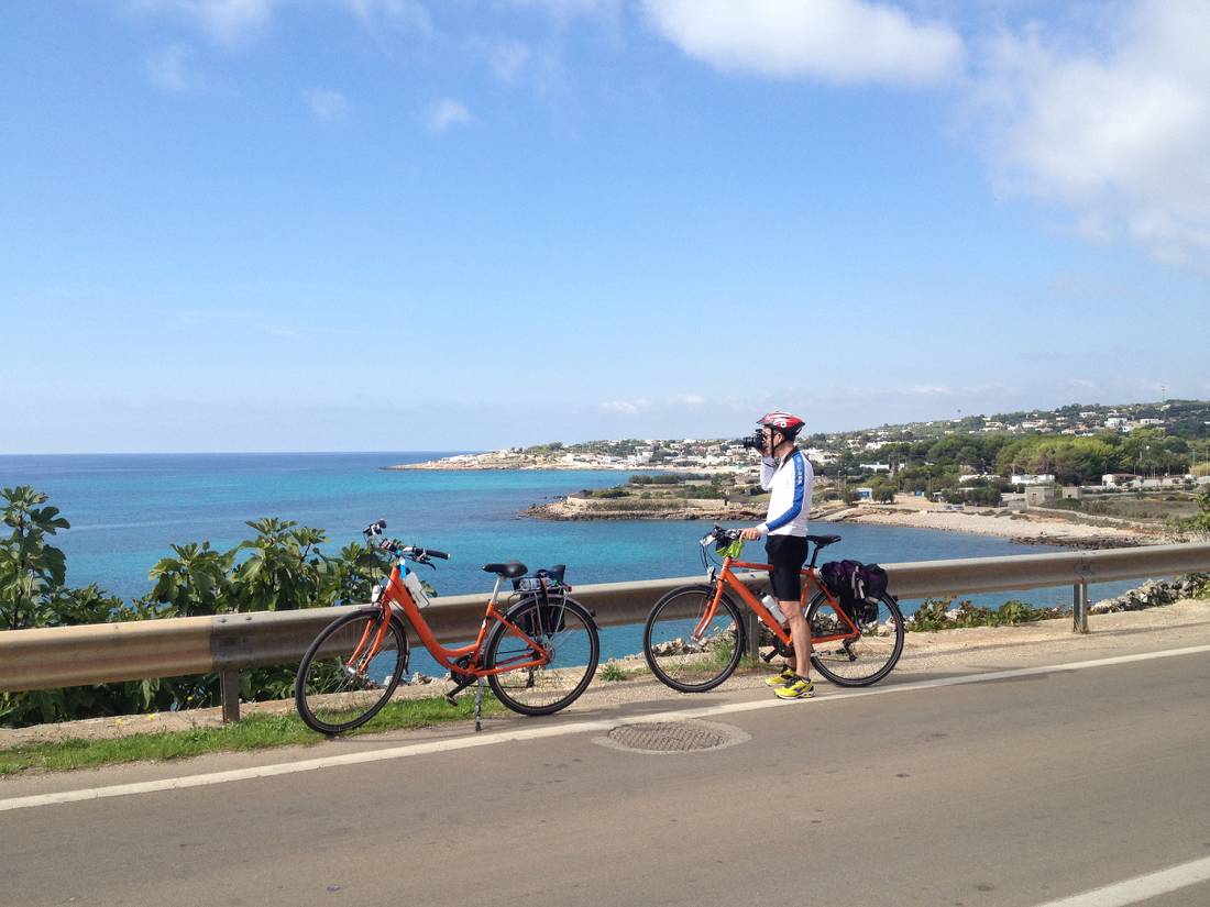 Cyclist on the Puglian Coast |  <i>Kate Baker</i>