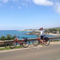 Cyclist on the Puglian Coast | Kate Baker
