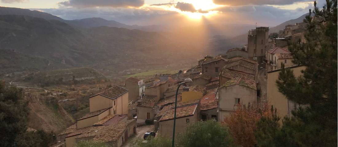 Sunset on the Magna Via Francigena in Sicily