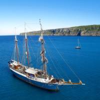 The impressive tallship, the Atlantis, your home for the week on our Tuscany Bike and Sail trip