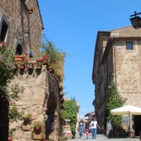 Exploring cobbled streets in the charming hilltop town of Civita di Bagnoregio