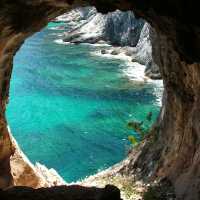 Natural rock frame in Sardinia