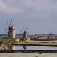 Windmills on the island of Salina