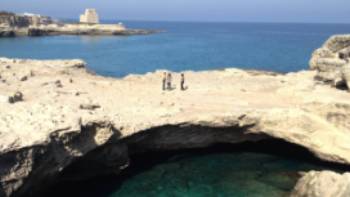 Half way along the coast between Lecce and Otranto, a magnificent rock pool connected to the sea