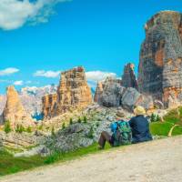 Enjoying the incredible view of the Dolomites in Italy