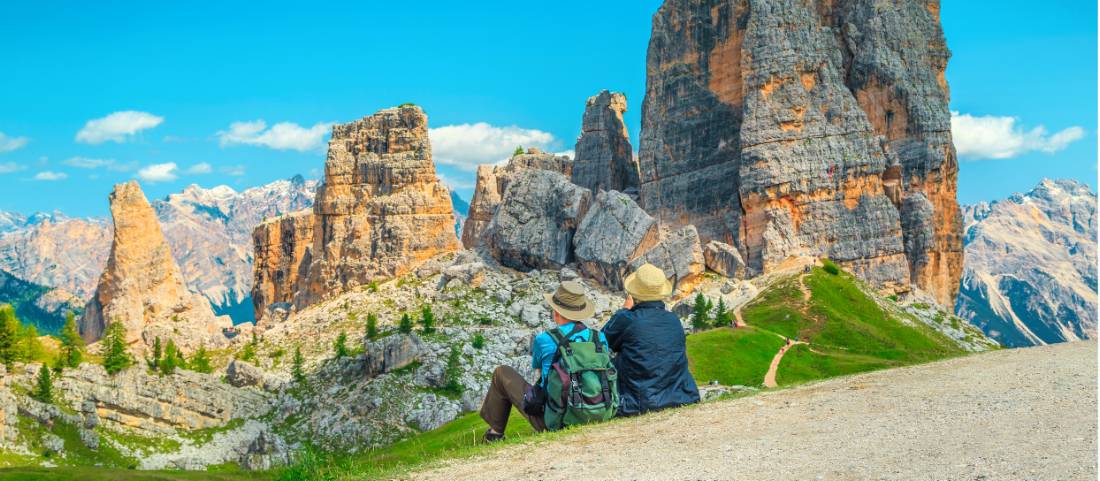 Enjoying the incredible view of the Dolomites in Italy