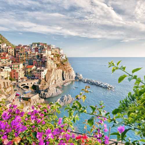 Lookout over Cinque Terre village in Italy.