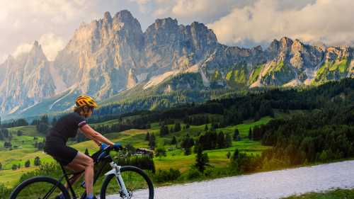Ride with amazing views of the Dolomites