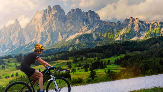 Ride with amazing views of the Dolomites