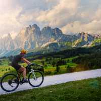 Ride with amazing views of the Dolomites