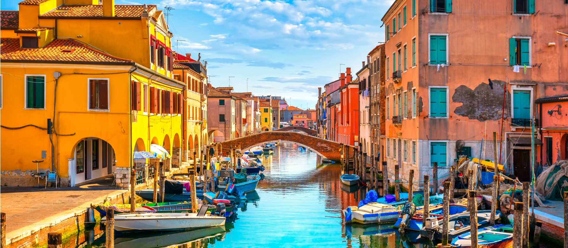 View of the canals in Chioggia, Veneto