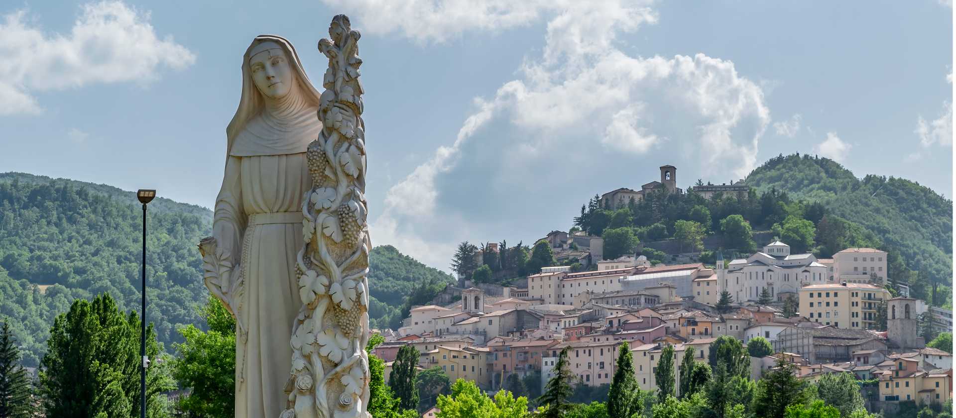 Entering the town of Cascia in Italy