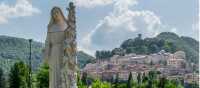 Entering the town of Cascia in Italy