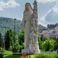 Entering the town of Cascia in Italy