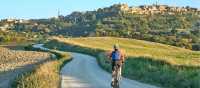 Cycling towards Montepulciano in Tuscany, Italy