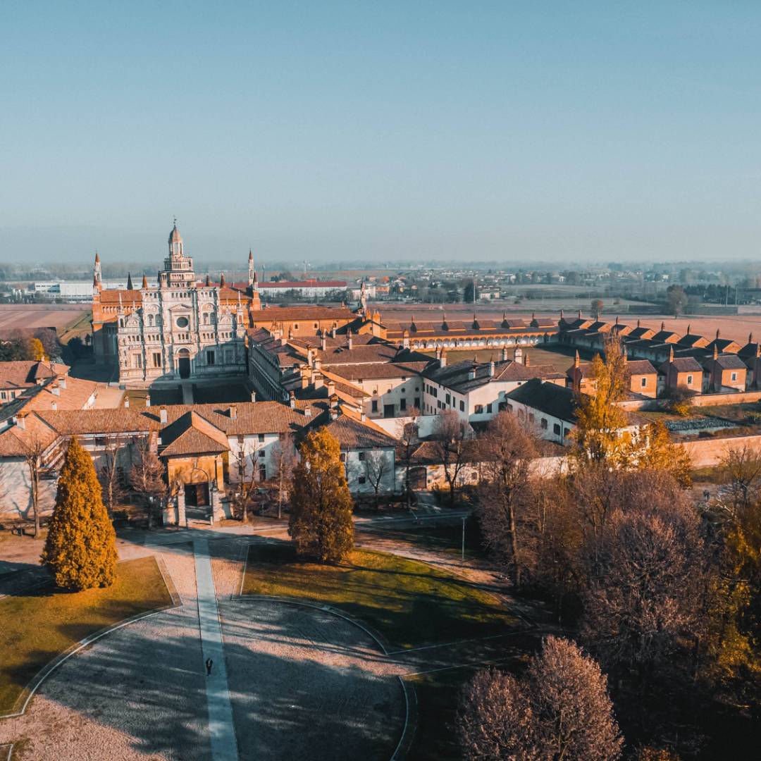 The Certosa di Pavia, a historical monumental complex in Pavia