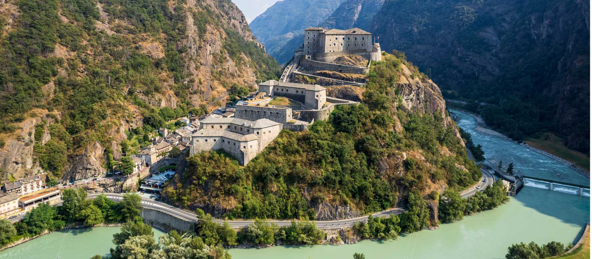 The impressive Bard Fortress in the Aosta Valley