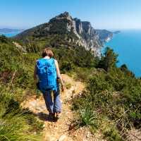 Hiking towards Portovenere in Italy