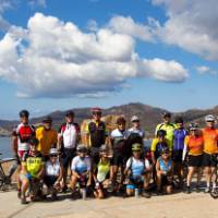 Cycling group on Sardinia's south coast