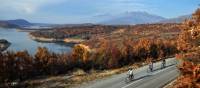 Cycling along Debar Lake, Macedonia