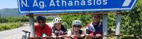 Cyclists having some fun on the ride to Meteora