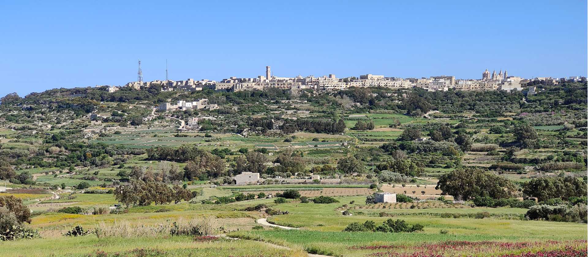Walking into Rabat in northern Malta