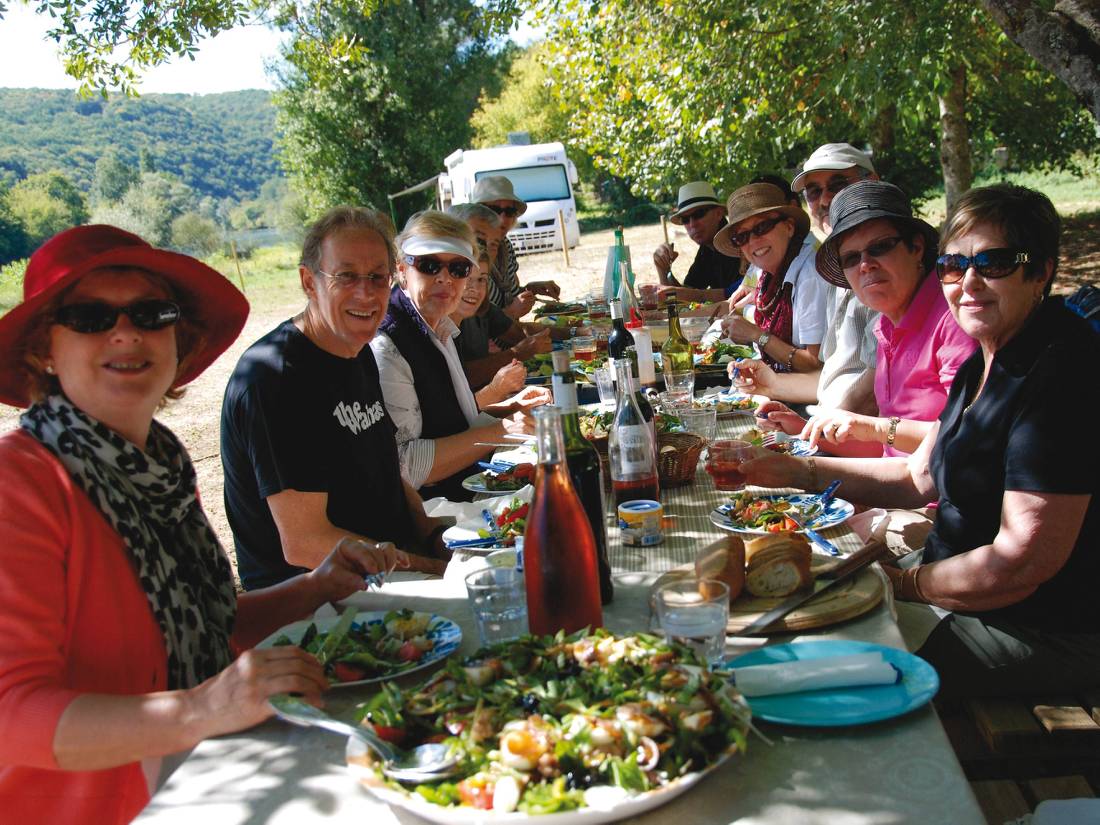 Group lunch in South West, France |  <i>Mary Moody</i>
