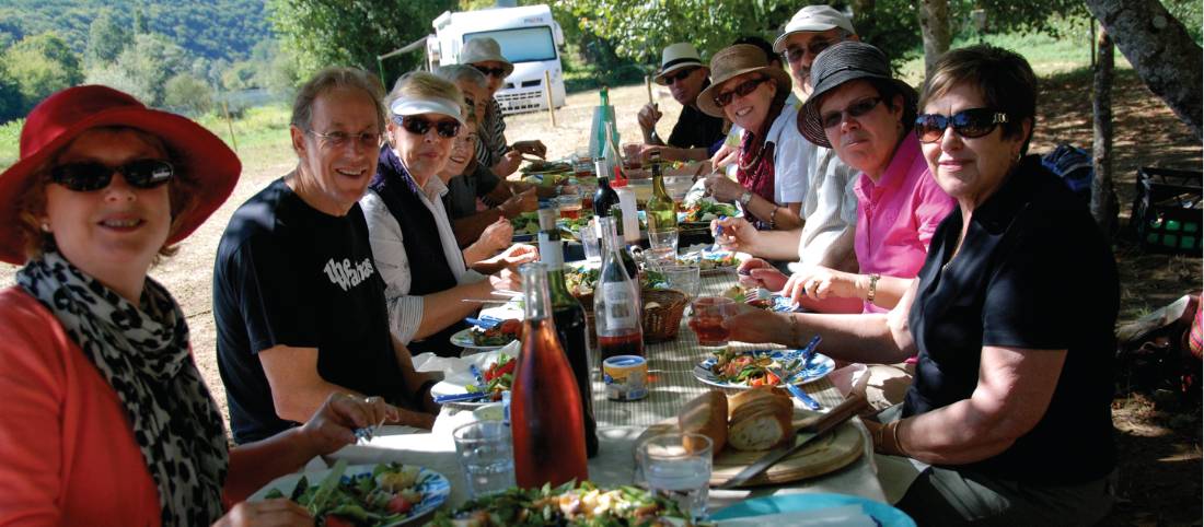 Group lunch in South West, France |  <i>Mary Moody</i>