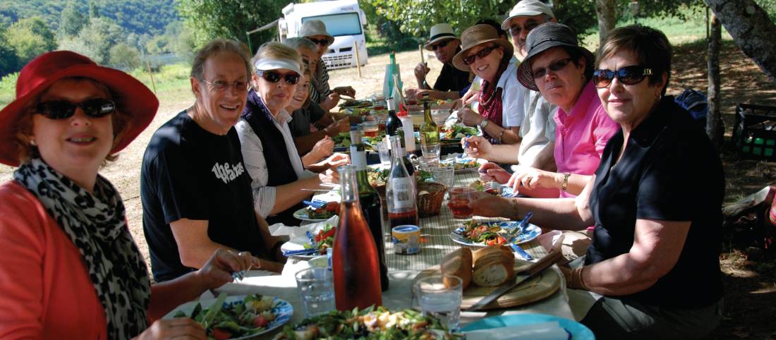 Group lunch in South West, France |  <i>Mary Moody</i>