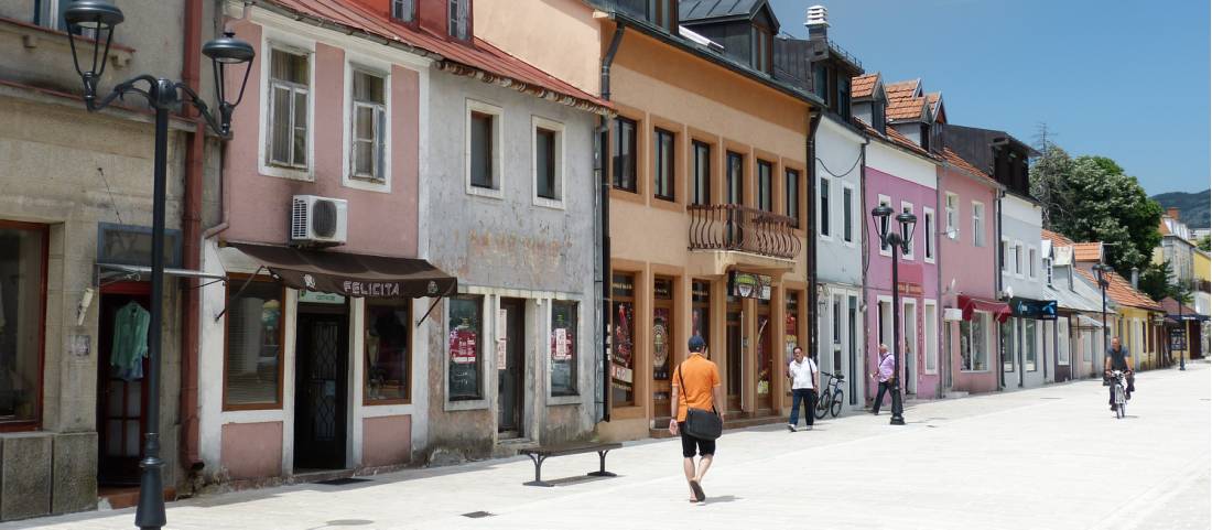 Stroll down the wide, colourful streets in the former royal capital of Cetinje