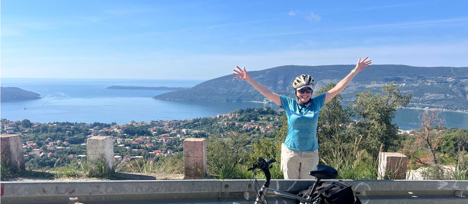 Cyclist above Herceg Novi in Montenegro | Kate Baker