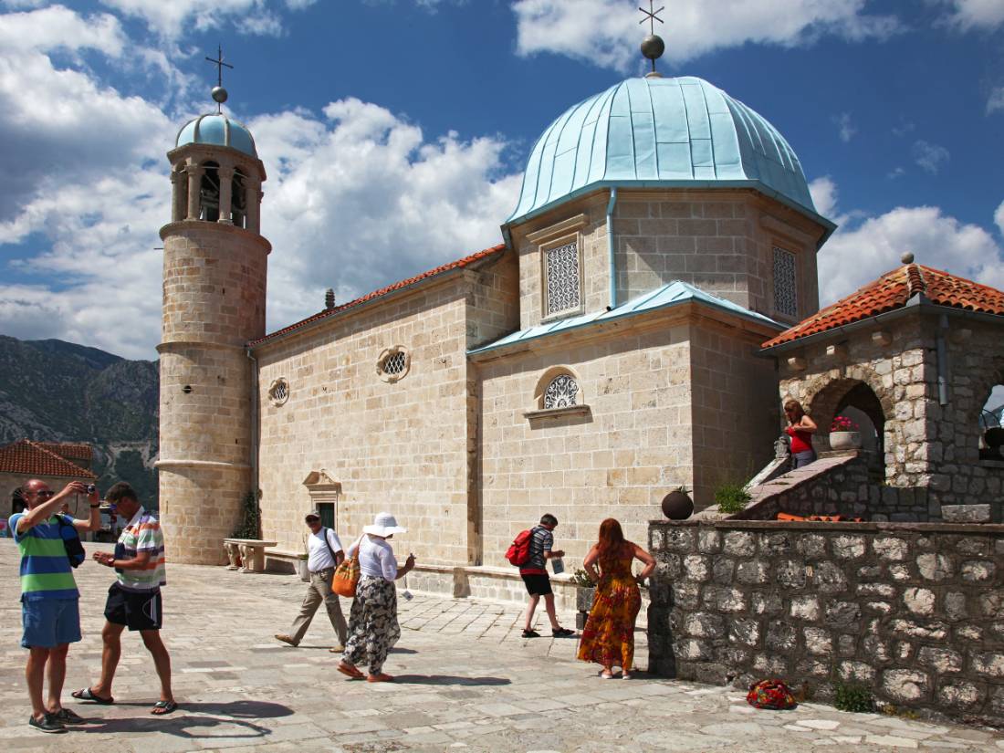 The pristine Our Lady of the Rocks church island in Montenegro