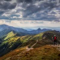 Taking in the spectacular views of the Tatra Mountains in Poland.