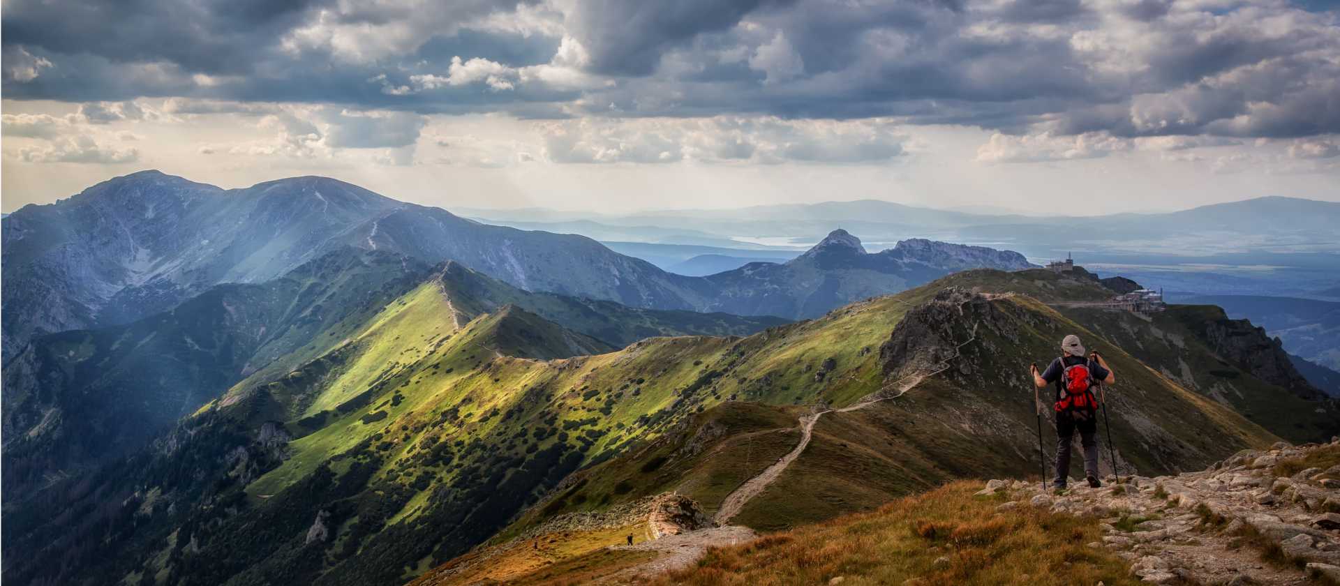Taking in the spectacular views of the Tatra Mountains in Poland.