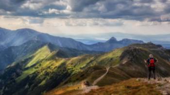 Taking in the spectacular views of the Tatra Mountains in Poland.