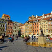 The vibrant colours of Warsaw Old Town.