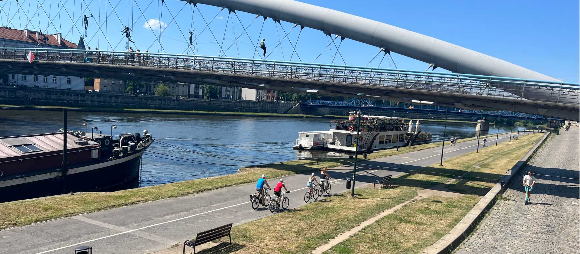 Cyclists on the Vistula river bike trail | Kate Baker
