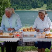 Polish ladies preparing a traditional lunch in a beautiful setting