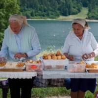 Polish ladies preparing a traditional lunch in a beautiful setting