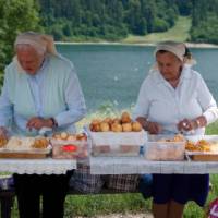 Polish ladies preparing a traditional lunch in a beautiful setting