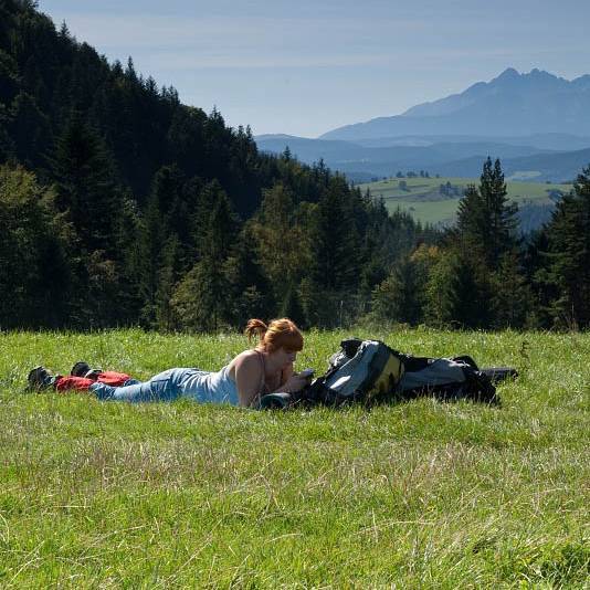 Soaking up the sun on a break from the trail in Poland