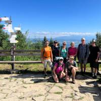 Group at mountain hut on Mt Turbacz (1310 m) | Kate Baker
