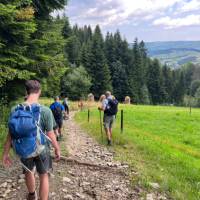 Hikers descending from Mt Turbacz (1310 m) | Kate Baker