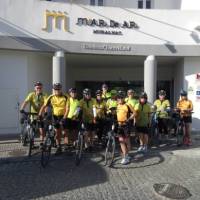 Cycling group outside their hotel in Portugal | Dennis Dawson