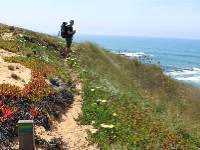 Hiker on the Rota Vicentina in western Portugal