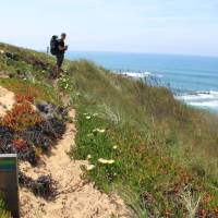Hiker on the Rota Vicentina in western Portugal