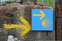 Portuguese Camino sign showing the way to Santiago de Compostela in Spain | <i>Jaclyn Lofts</i>