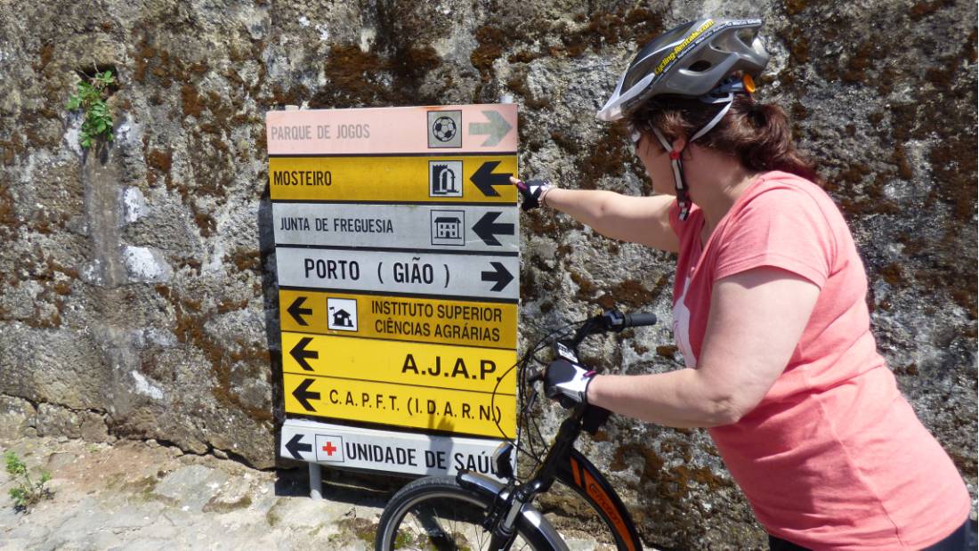 Self guided cyclist making her way on the Portuguese Camino tour from Porto to Santiago de Compostela |  Pat Rochon