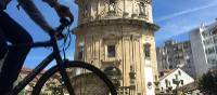 Cycling past the Church of the Pilgrim, Pontevedra | Pat Rochon