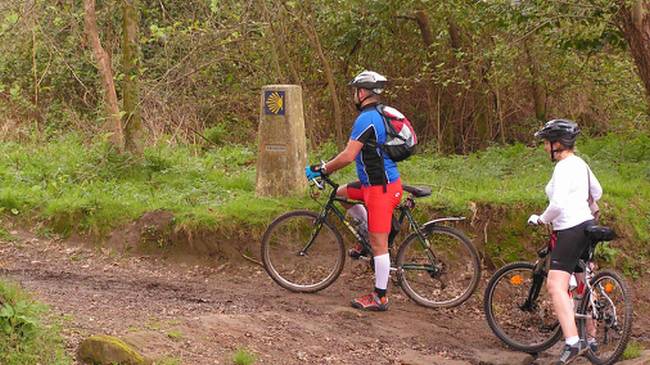 Cyclists on the Portuguese Camino